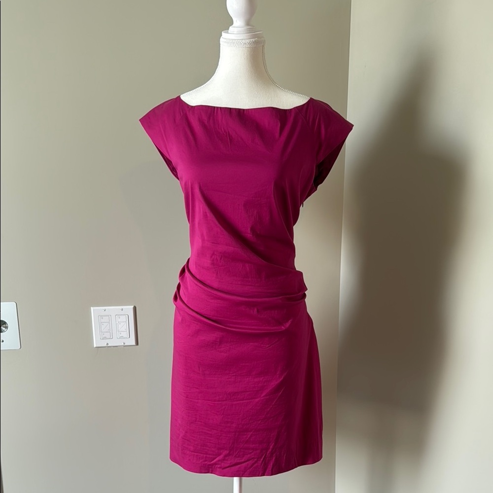 Diane Von Furstenberg Pink Ruched Sheath Mini Dress